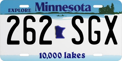MN license plate 262SGX
