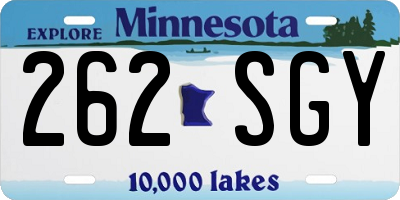 MN license plate 262SGY