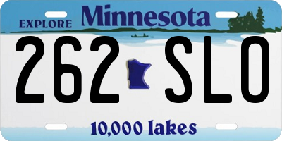 MN license plate 262SLO