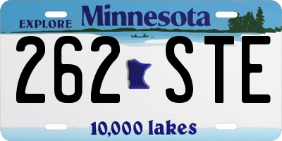 MN license plate 262STE