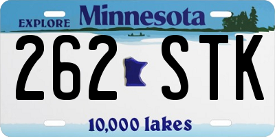 MN license plate 262STK