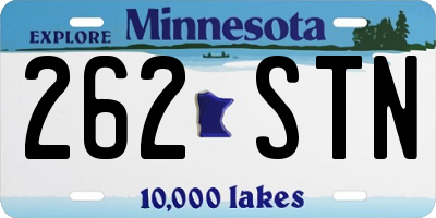 MN license plate 262STN