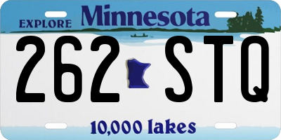 MN license plate 262STQ