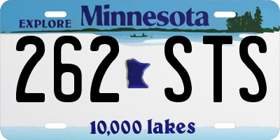 MN license plate 262STS