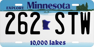 MN license plate 262STW