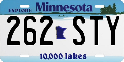 MN license plate 262STY