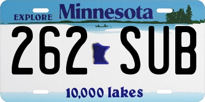 MN license plate 262SUB
