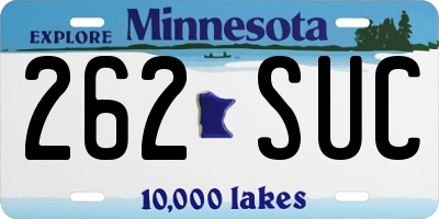 MN license plate 262SUC