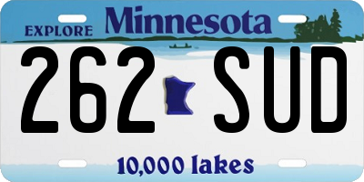 MN license plate 262SUD