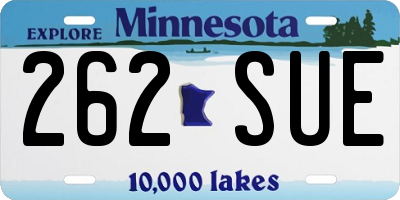 MN license plate 262SUE