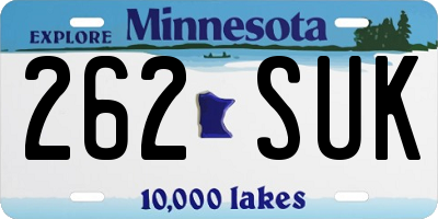 MN license plate 262SUK