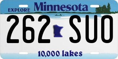 MN license plate 262SUO