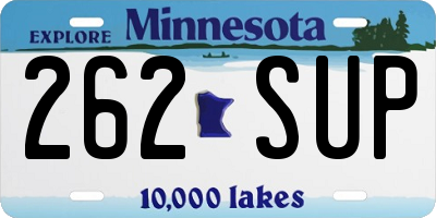 MN license plate 262SUP