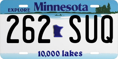 MN license plate 262SUQ