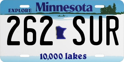 MN license plate 262SUR