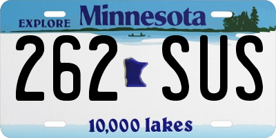 MN license plate 262SUS
