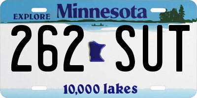 MN license plate 262SUT