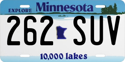 MN license plate 262SUV