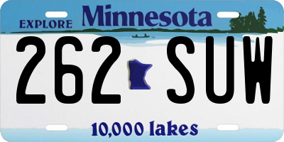 MN license plate 262SUW