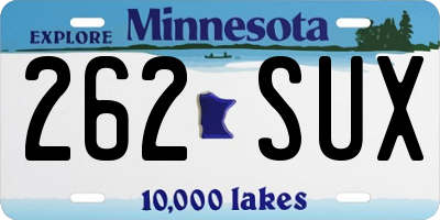 MN license plate 262SUX