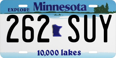 MN license plate 262SUY