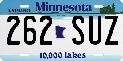MN license plate 262SUZ