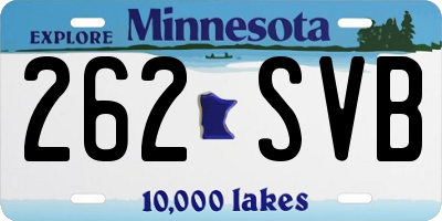 MN license plate 262SVB