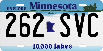 MN license plate 262SVC