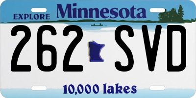 MN license plate 262SVD