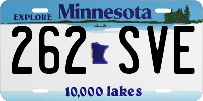 MN license plate 262SVE