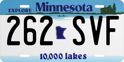 MN license plate 262SVF