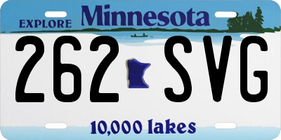 MN license plate 262SVG