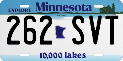 MN license plate 262SVT