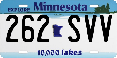 MN license plate 262SVV