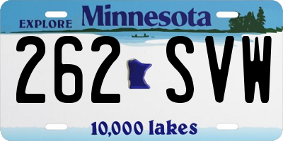 MN license plate 262SVW