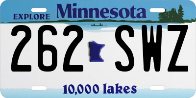 MN license plate 262SWZ