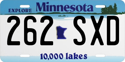 MN license plate 262SXD