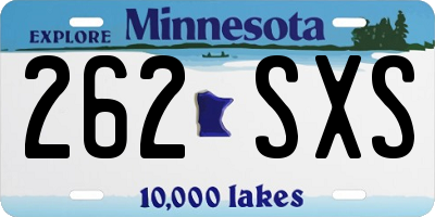 MN license plate 262SXS