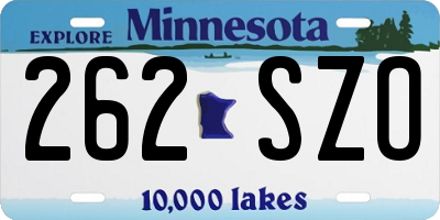 MN license plate 262SZO