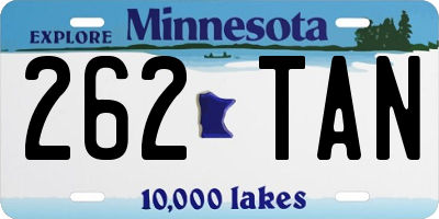 MN license plate 262TAN