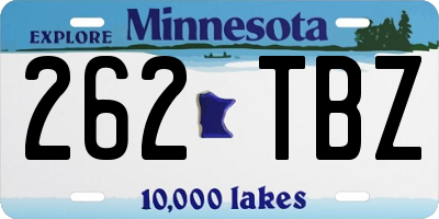 MN license plate 262TBZ