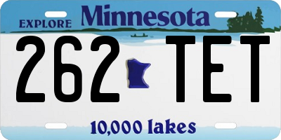 MN license plate 262TET