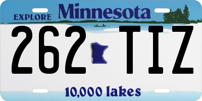 MN license plate 262TIZ