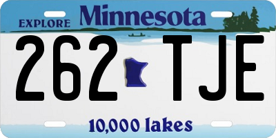 MN license plate 262TJE