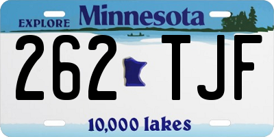 MN license plate 262TJF