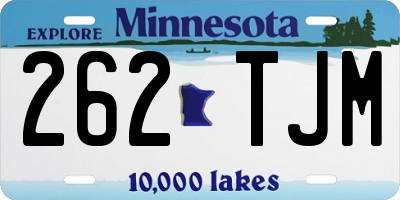 MN license plate 262TJM