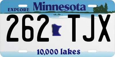 MN license plate 262TJX