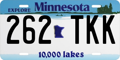 MN license plate 262TKK