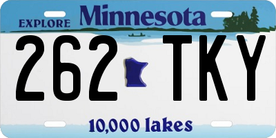 MN license plate 262TKY