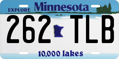 MN license plate 262TLB